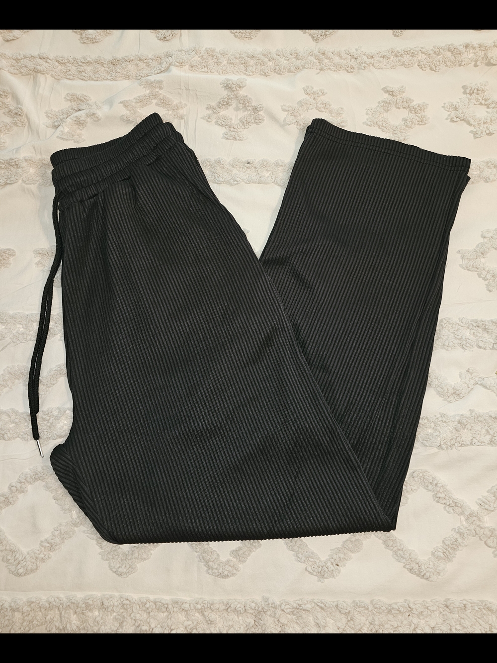 Men's Coofandy Black Ribbed Casual Sweatpants
